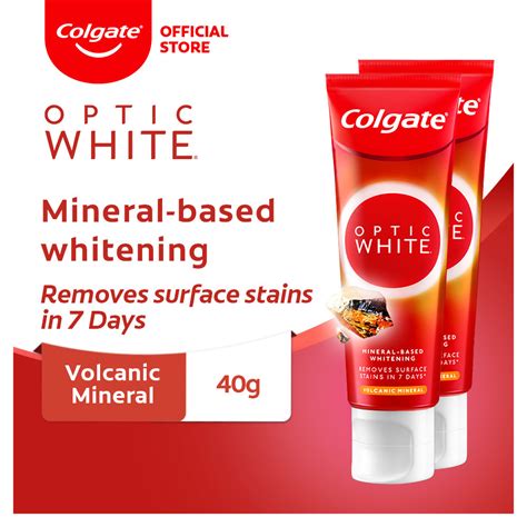 Colgate Optic White Volcanic Mineral Whitening Toothpaste 100g .
